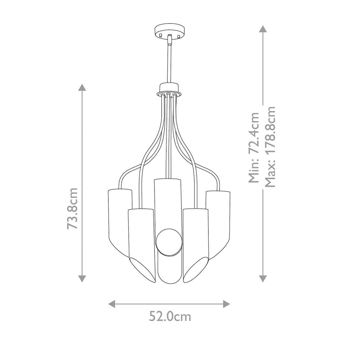 Люстра белого цвета с 6-ю цилиндрическими плафонами Elstead Lighting в Новосибирске