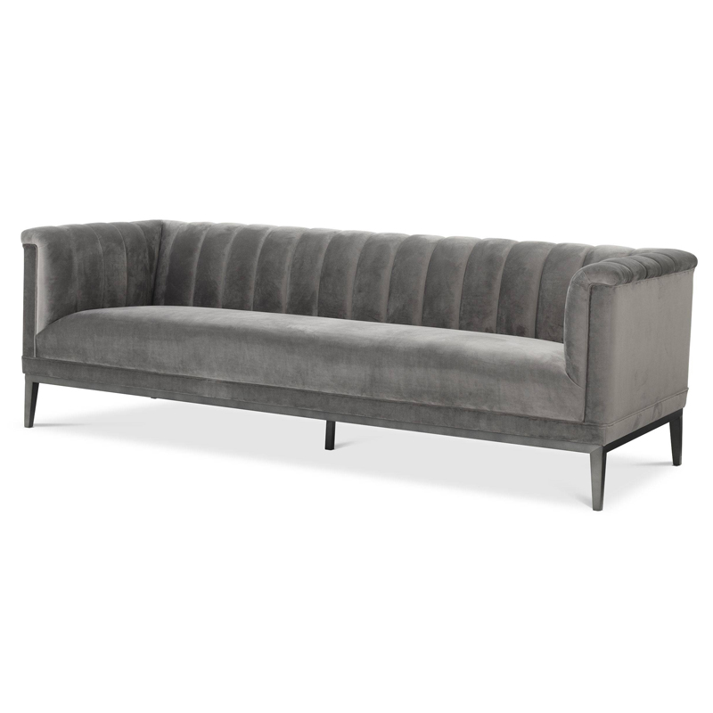 Диван Eichholtz Sofa Raffles grey Серый Темная бронза в Новосибирске | Loft Concept 