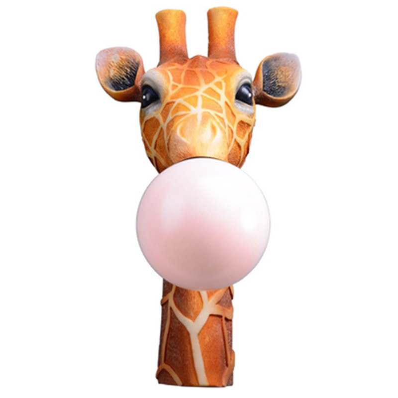 Бра для детской Жираф Bubble Gum Giraffe Wall Lamp Карамель Коричневый Розовый пастельный в Новосибирске | Loft Concept 