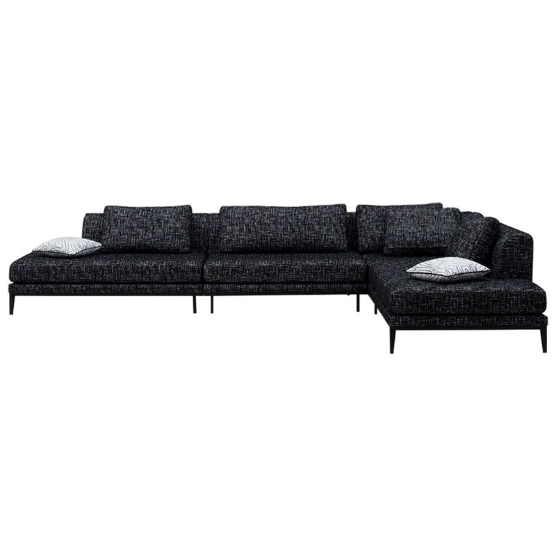 Угловой диван Ferguson Sofa Black Черный Черно-белый в Новосибирске | Loft Concept 