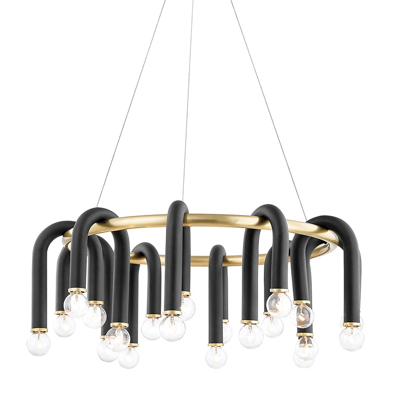 Люстра Paulson floppy chandelier round gold Черный Золотой в Новосибирске | Loft Concept 