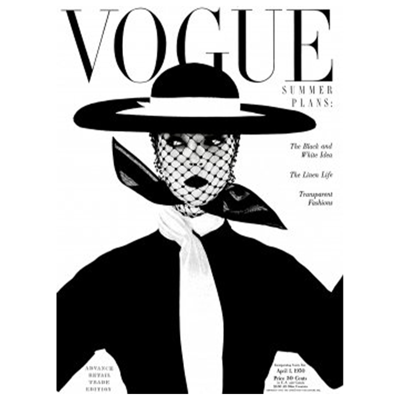 Постер Vogue Cover 1950 April Черный Белый в Новосибирске | Loft Concept 