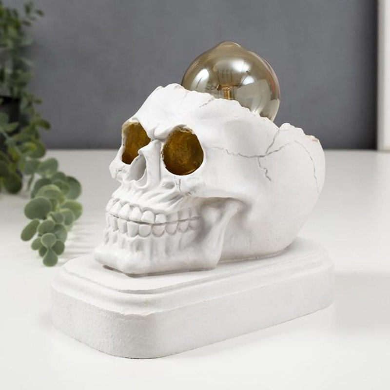 Настольная лампа White Skull Table Lamp Белый в Новосибирске | Loft Concept 