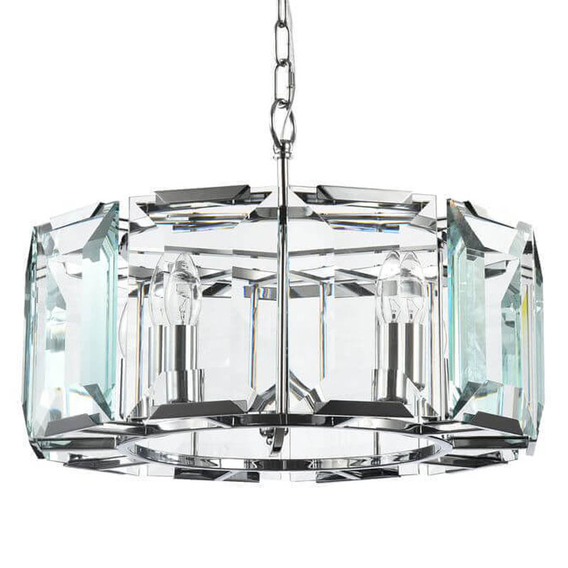 Люстра Lari Harlow Crystal Round Chandelier chrome 5 Хром в Новосибирске | Loft Concept 