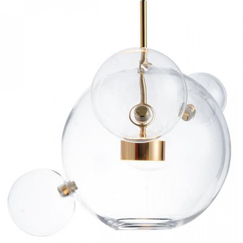 Подвесной Светильник Giopato & Coombes Bollr Pendant 4 BUBBLE LAMP золото Белый Золотой Прозрачное Стекло в Новосибирске | Loft Concept 