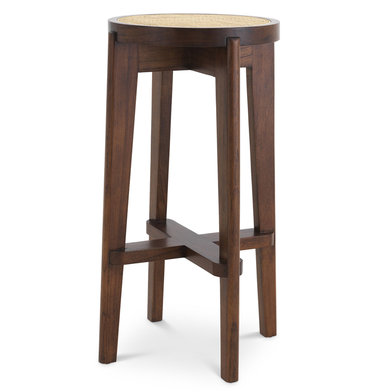 Барный стул Eichholtz Bar Stool Dareau brown Бежевый Коричневый в Новосибирске | Loft Concept 