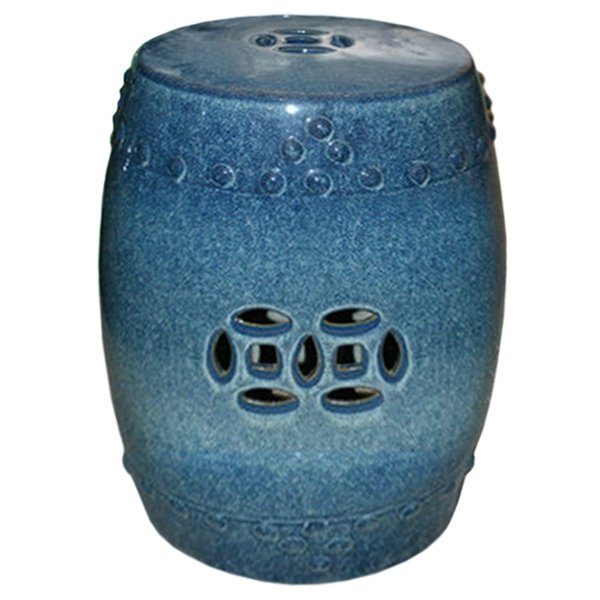 Китайский табурет ceramic garden stool blue AMBRE  Винтажный голубой в Новосибирске | Loft Concept 