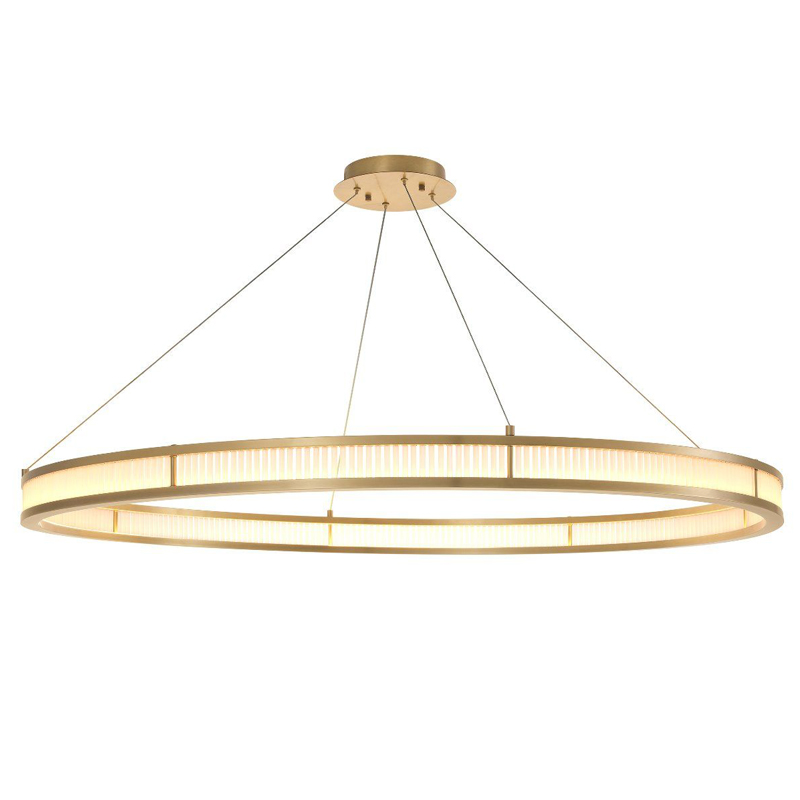 Люстра Eichholtz Chandelier Damien XL Brass Латунь Античная полированная Белое матовое стекло в Новосибирске | Loft Concept 