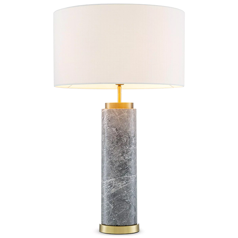 Настольная лампа Eichholtz Table Lamp Lxry Grey Marble Серый Латунь Белый в Новосибирске | Loft Concept 