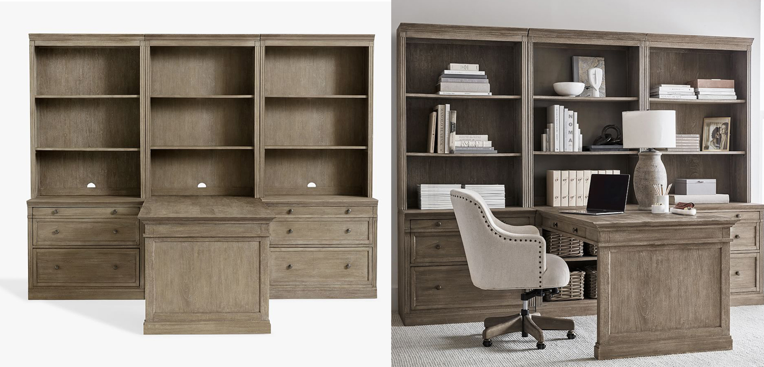 Рабочий стол-стеллаж Benjamin Side Triple - фото