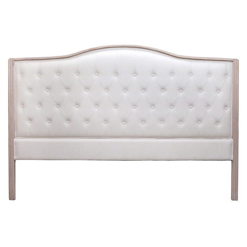 Изголовье кровати бежевое с мягкой обивкой из рогожки и льна Agatha Headboard Бежевый Коричневый в Новосибирске | Loft Concept 