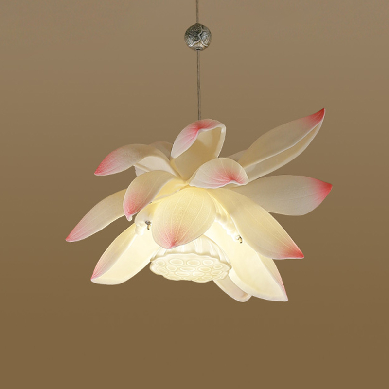 Подвесной светильник Lotus Flower Pendant Белый Розовый пастельный в Новосибирске | Loft Concept 