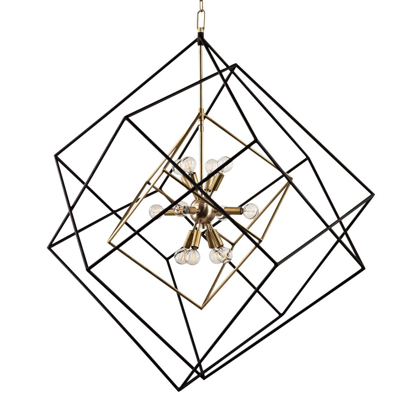 Люстра CUBIST Pendant Black and Gold 9 lamp Золотой Черный в Новосибирске | Loft Concept 