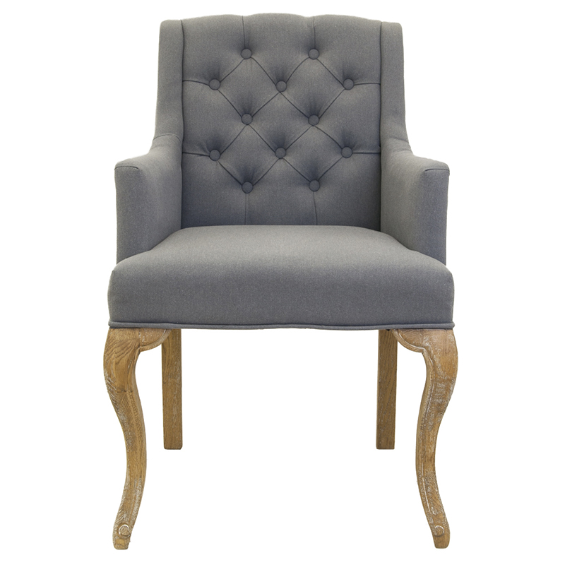 Кресло Mason Classical Armchair grey flax Серый Коричневый в Новосибирске | Loft Concept 