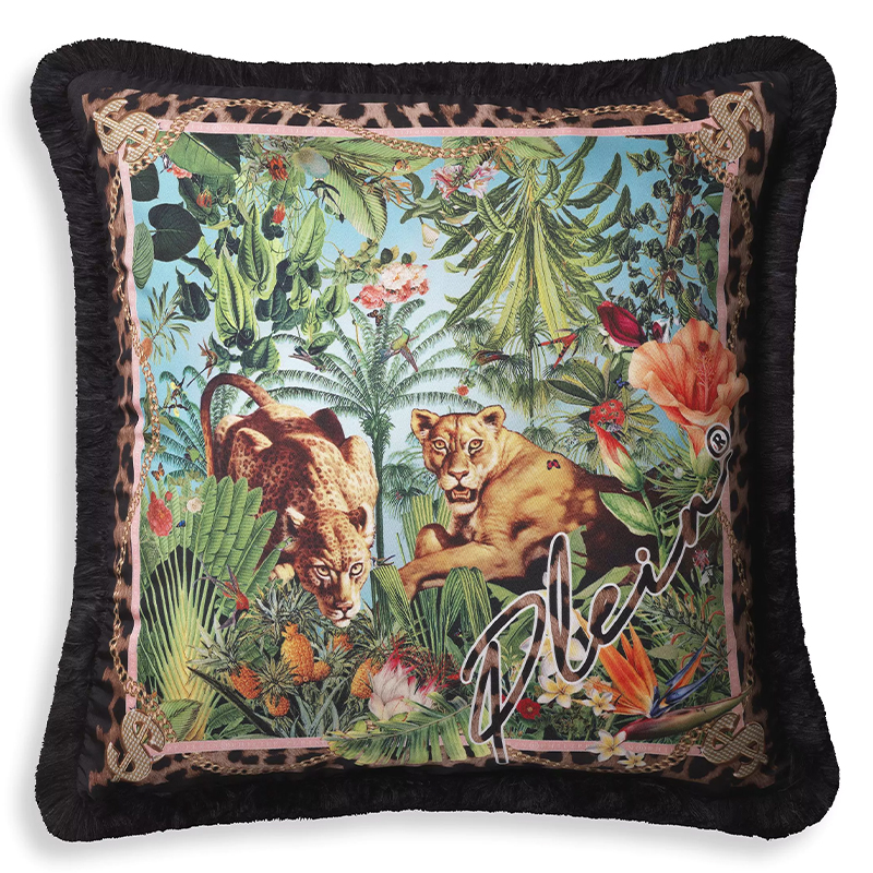 Подушка Philipp Plein Cushion Silk Exotic 50 x 50 Мульти в Новосибирске | Loft Concept 