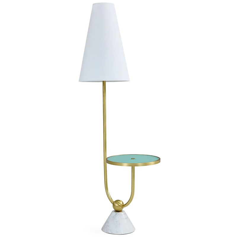 Торшер PARADISO TABLE FLOOR LAMP Латунь Белый Бирюзовый в Новосибирске | Loft Concept 