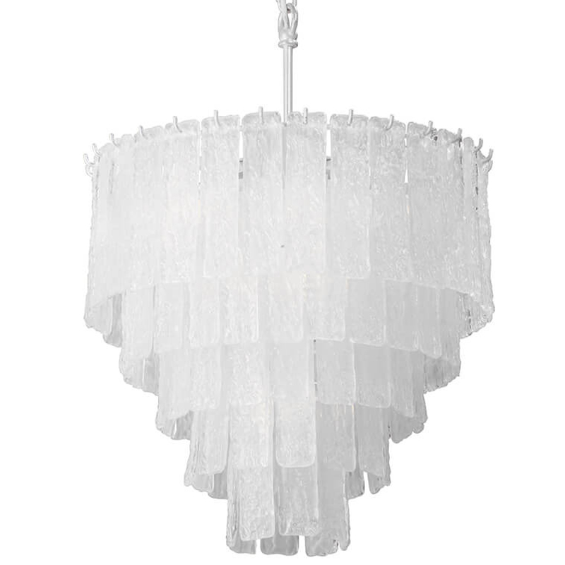 Люстра подвесная Textured Glass Chandelier Белое матовое стекло в Новосибирске | Loft Concept 