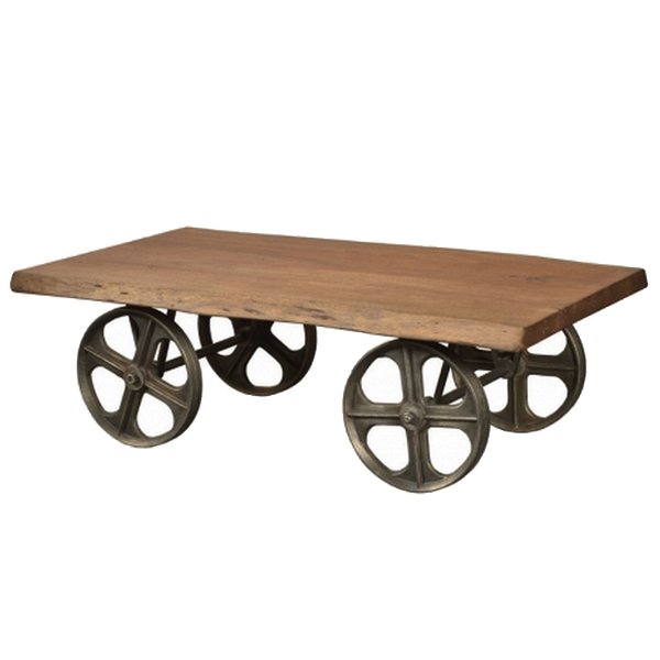 Стол на колесах Industrial Coffee Table on Wheels Акация в Новосибирске | Loft Concept 