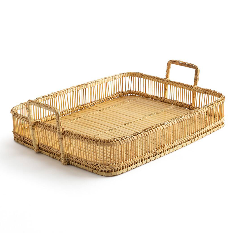 Поднос Wicker Bamboo Rattan Бежевый в Новосибирске | Loft Concept 