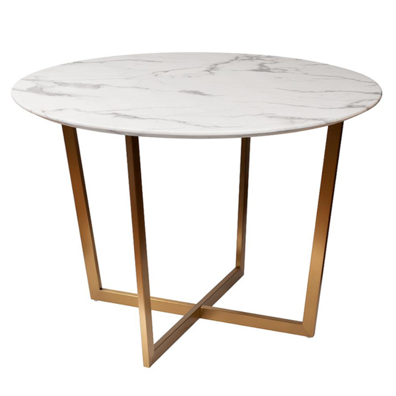 Обеденный стол Dining table Jacques round white Белый Золотой в Новосибирске | Loft Concept 