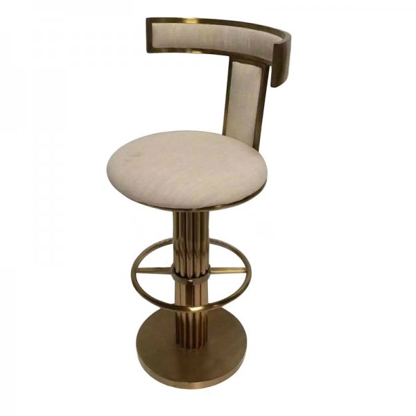 Барный стул Kelly Wearstler Marmont Bar Stool ivory ( слоновая кость ) Латунь в Новосибирске | Loft Concept 