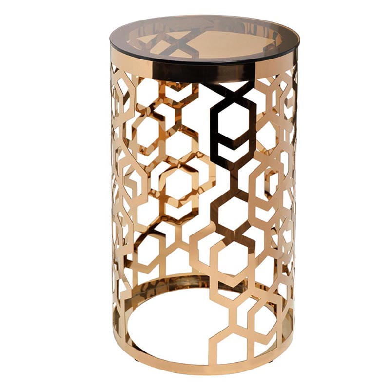 Подставка Yen Geometry pink gold cylinder 70 Глянцевое золото в Новосибирске | Loft Concept 