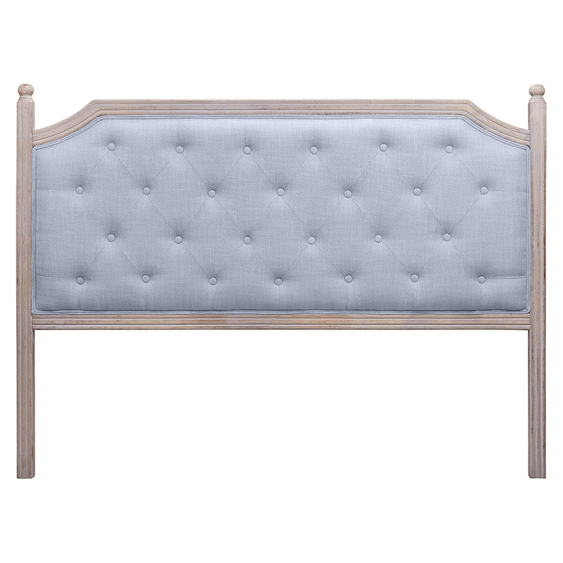 Изголовье кровати серое с мягкой обивкой из рогожки Emma Headboard Серый Коричневый в Новосибирске | Loft Concept 