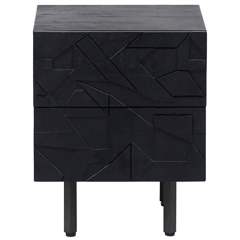 Тумба Polygonal Ornament Nightstand Черный в Новосибирске | Loft Concept 