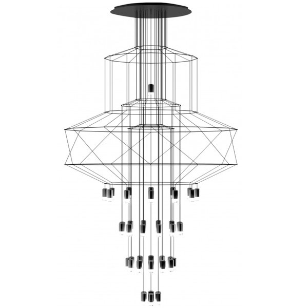 Люстра Wireflow Chandelier 0374 Suspension lamp Черный в Новосибирске | Loft Concept 