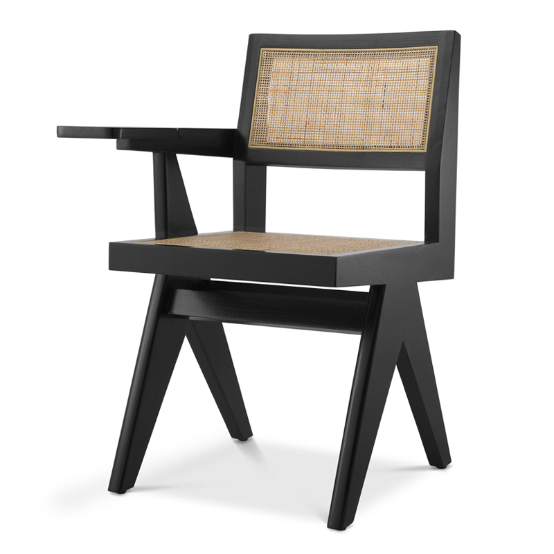 Стул Eichholtz Chair Niclas With Desk black Бежевый Черный в Новосибирске | Loft Concept 