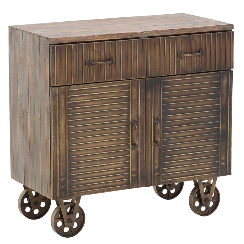 Комод в стиле Лофт на колёсах Mojens Loft Chest of Drawers Темная бронза Коричневый винтаж в Новосибирске | Loft Concept 