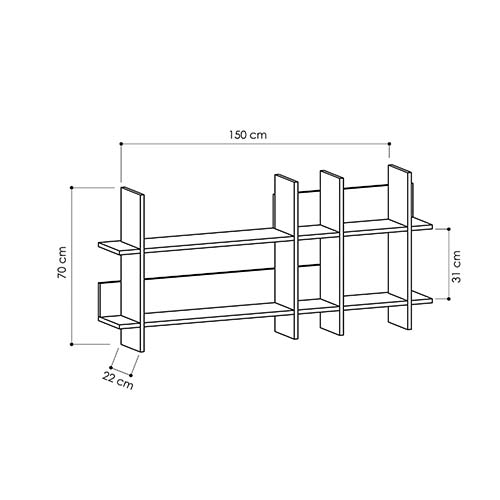 Полка прямая подвесная двухъярусная цвета антрацит BEADS BOOKCASE ANTHRACITE в Новосибирске