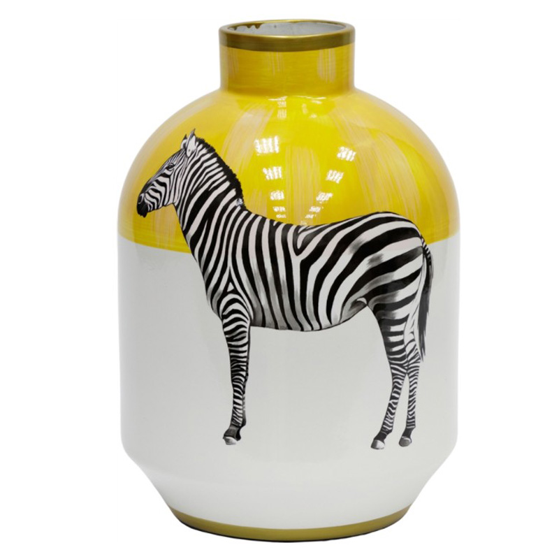 Ваза Zebra Vase white and yellow Белый Желтый Черный Золотой в Новосибирске | Loft Concept 