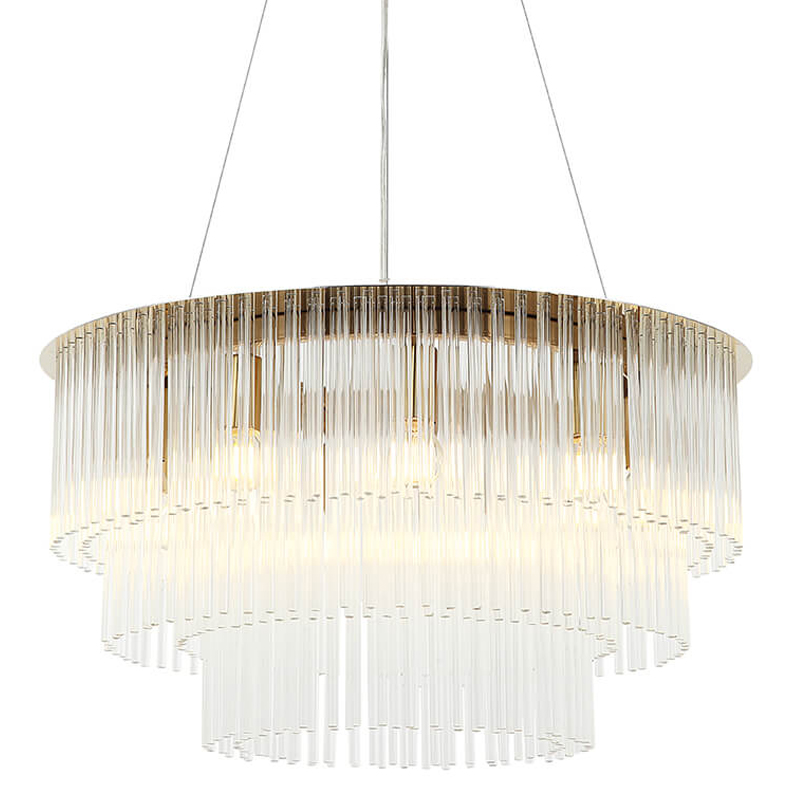 Люстра Harrison Chandelier gold 9 lamp Глянцевое золото Прозрачный в Новосибирске | Loft Concept 