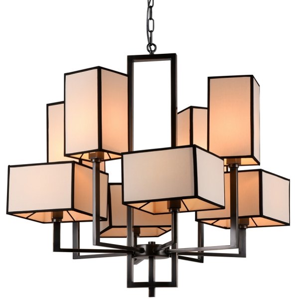 Люстра Cubismus Chandelier 8 Черный Кремовый в Новосибирске | Loft Concept 