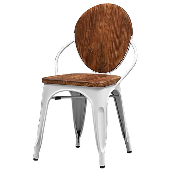 Стул Tolix chair Wooden White Дуб темный Белый в Новосибирске | Loft Concept 