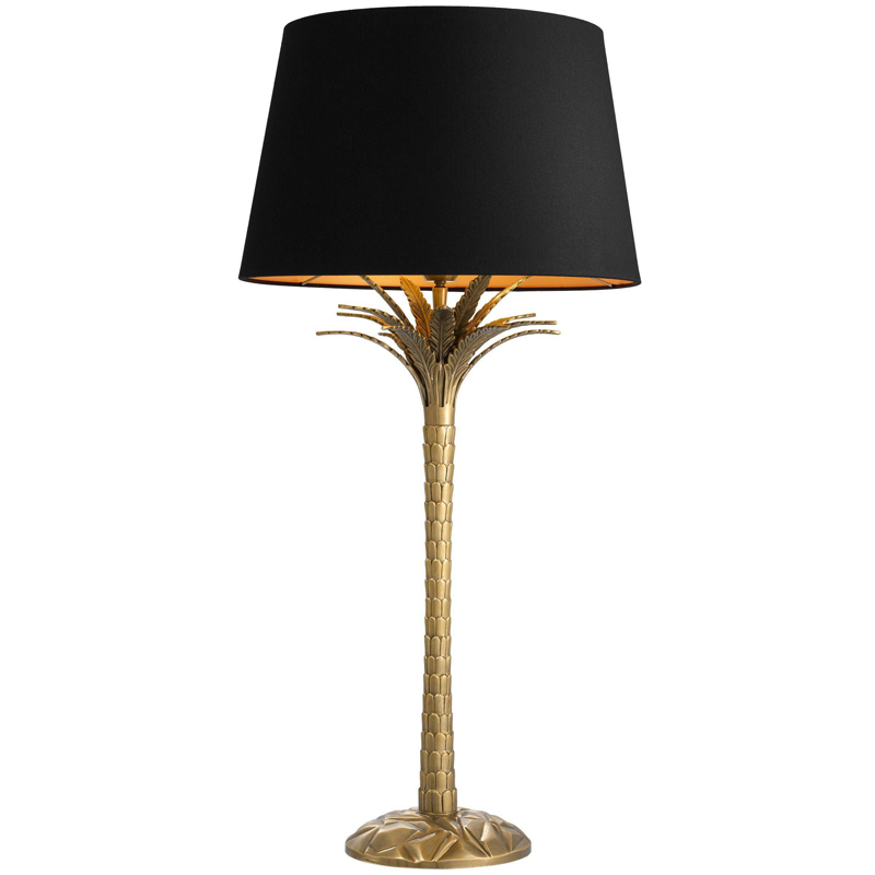 Настольная лампа Eichholtz Table Lamp Palm Harbor Латунь Черный в Новосибирске | Loft Concept 