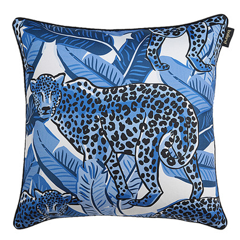 Подушка Pillow Indigo leopard Синий Белый в Новосибирске | Loft Concept 