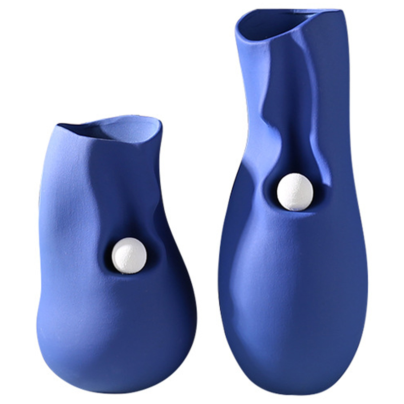 Ваза Molecule Collection Rhea Blue Vase Синий Белый в Новосибирске | Loft Concept 