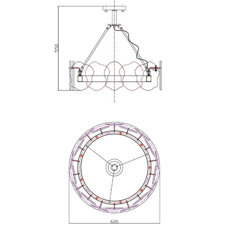 Люстра Мрамор Lucretia Marble Round Chandelier 60 см в Новосибирске