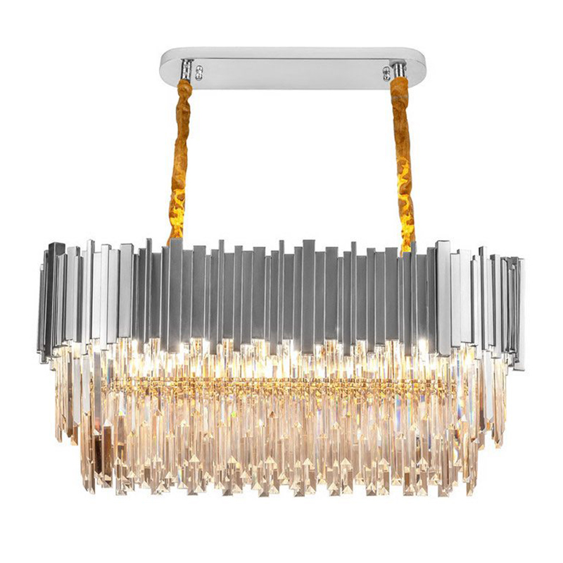 Большая многоярусная люстра Cascade Glass Metal Luxxu Chandelier 100 Silver Серебряный Прозрачное Стекло в Новосибирске | Loft Concept 