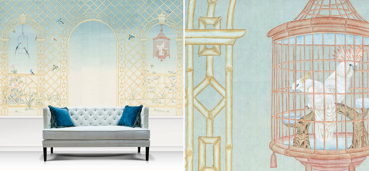 Обои ручная роспись Bird Arch Quiet Park - фото