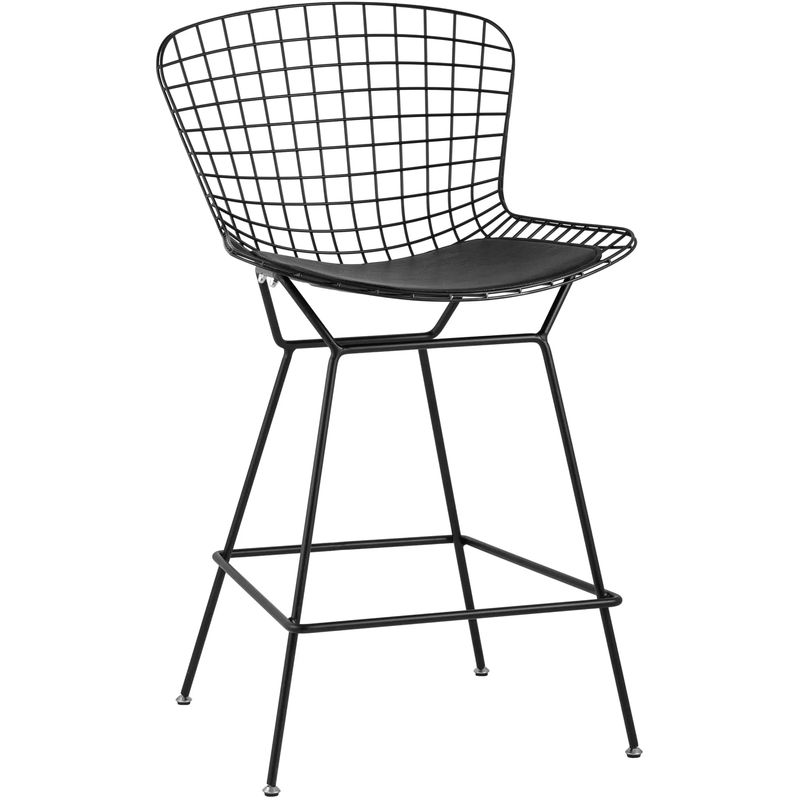 Полубарный стул Bertoia Barstool Черный Матовый Металл Черный в Новосибирске | Loft Concept 