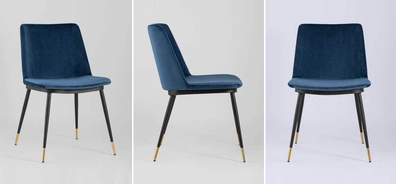 Стул Melissa Chair Синий Велюр - фото