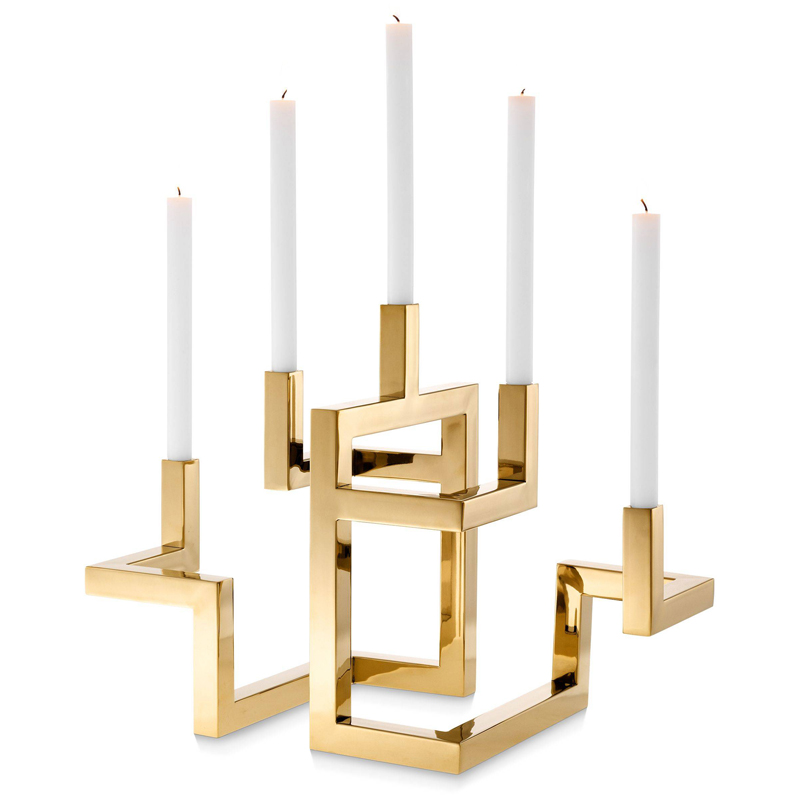 Подсвечник Eichholtz Candle Holder Skyline Латунь в Новосибирске | Loft Concept 