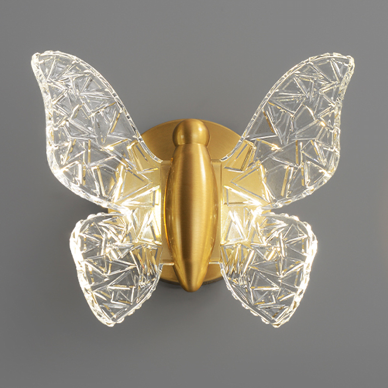 Бра Butterfly Wall Lamp Н Латунь Прозрачный в Новосибирске | Loft Concept 