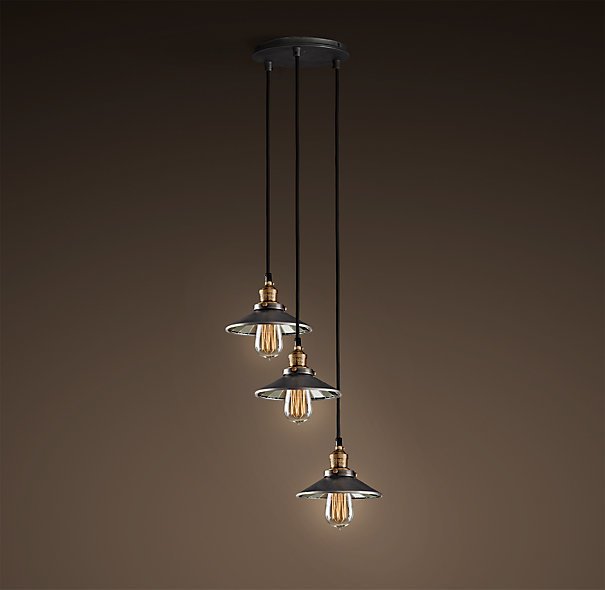 Люстра Loft Cone Pendant Reflector 3 Черный в Новосибирске | Loft Concept 