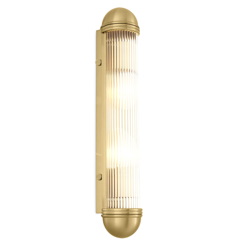 Бра Eichholtz Wall Lamp Auburn Brass Латунь Античная полированная Прозрачный в Новосибирске | Loft Concept 