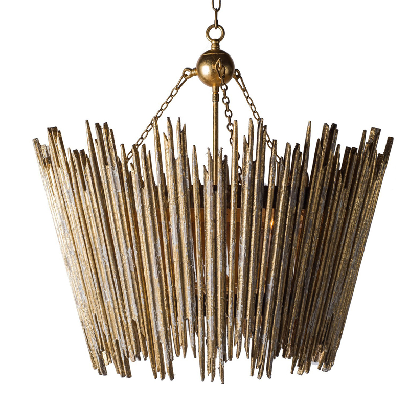 Люстра Ragna Golden Wooden Rods Chandelier Золотой в Новосибирске | Loft Concept 