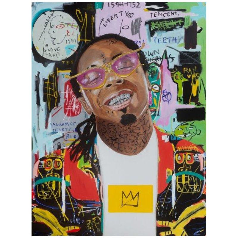 Картина King Weezy with Basquiat Jacket and Background Мульти в Новосибирске | Loft Concept 